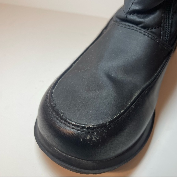 Totes Winter Snow Boots Women 6M Helena Black Faux Leather Zip Faux Fur Quilted - Picture 6 of 15